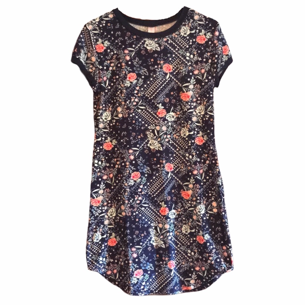 Blue Floral Print Dress